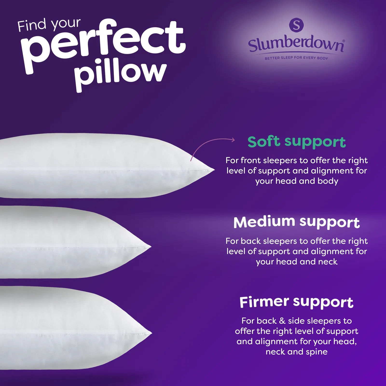 Slumberdown 4 Pack Cosy Nights Soft Support Pillows in White 6