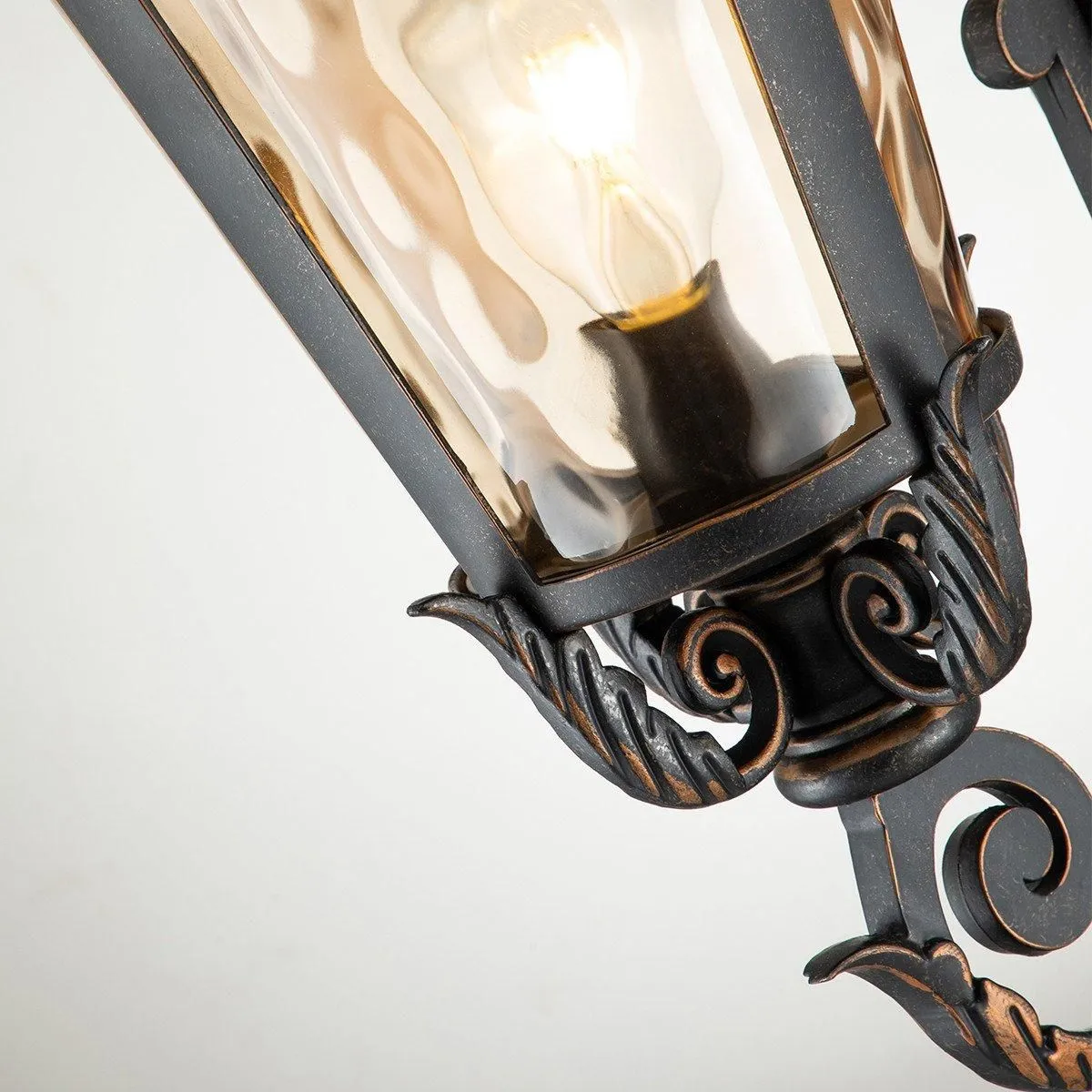 Netlighting Baltimore 1 Light Outdoor Large Wall Lantern Light Weathered Bronze IP44 E27 in Brown 2