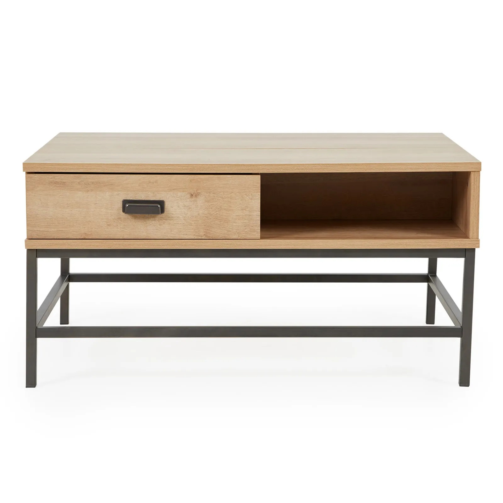 Fulton Oak Effect Lift Up Coffee Table Brown and Grey