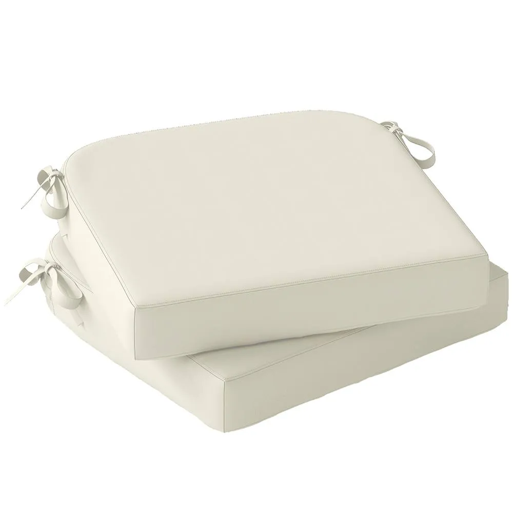 OUTSUNNY Outdoor Chair Seat Cushions Set of 2, Garden Chair Cushions in Cream 2