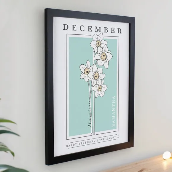Personalised Birth Flower Poster Frame 3