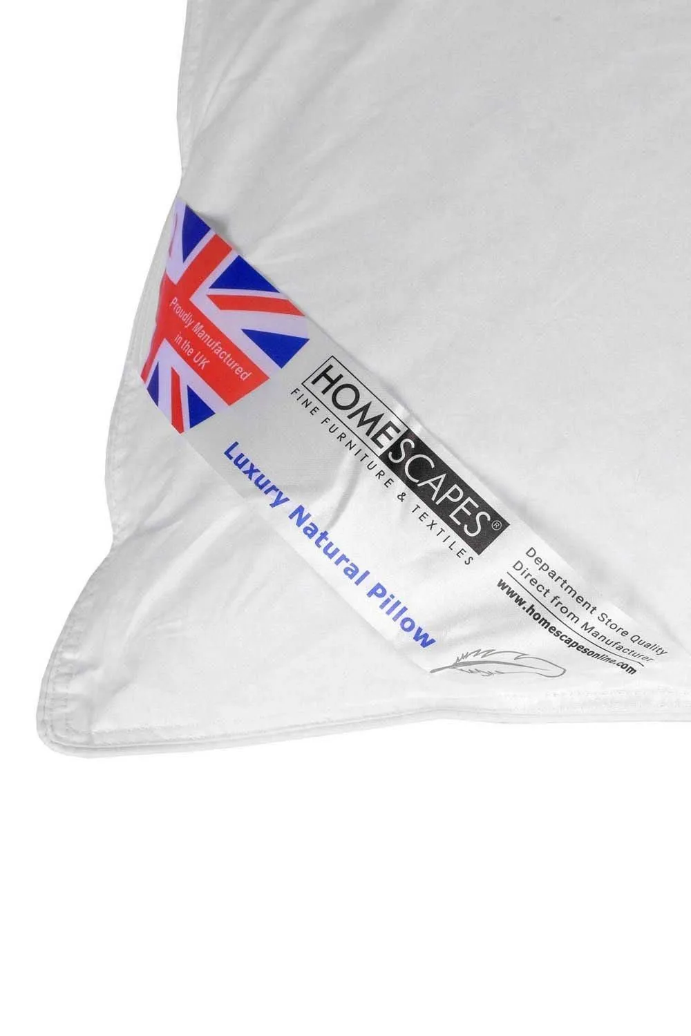 Homescapes White Duck Down Pillow Soft, Supportive & Hypoallergenic 5