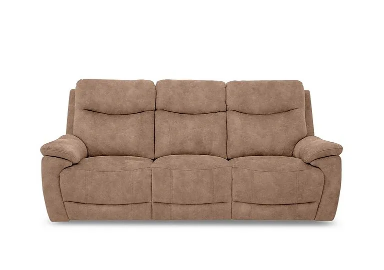 Sloane Fabric 3 Seater 3 Cushion Power Recliner Sofa with Power Headrests - Dexter Sand - Sofas and Armchairs