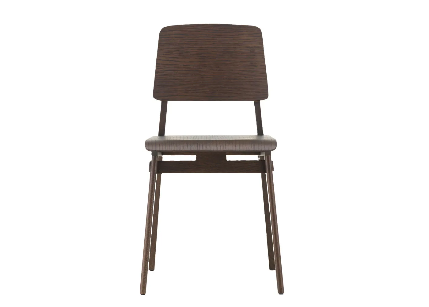 Vitra Chaise Tout Bois Dining Chair Dark Oak 1
