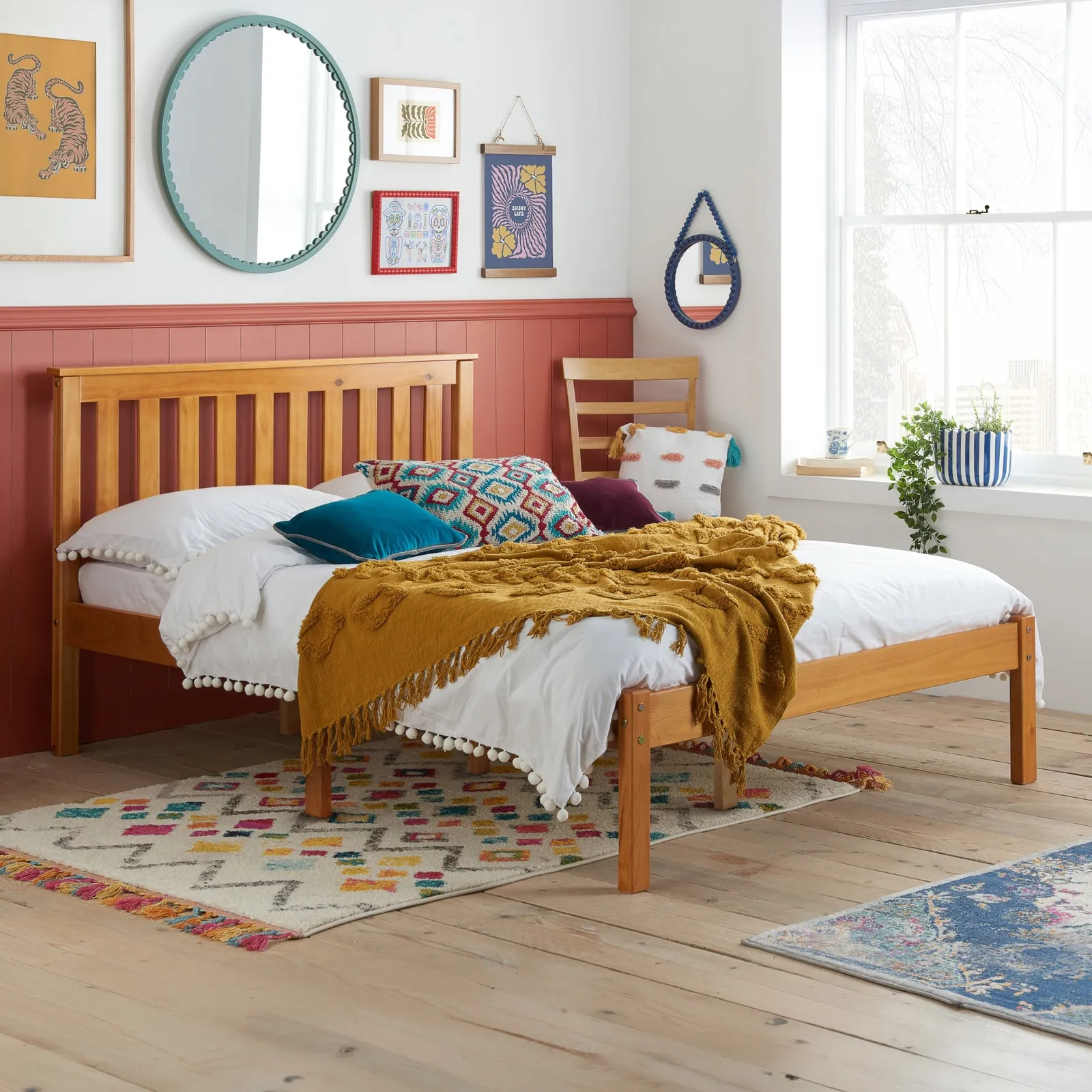 Denver - King Size Antique Solid Pine Wooden Bed Frame - 5ft - Happy Beds 1