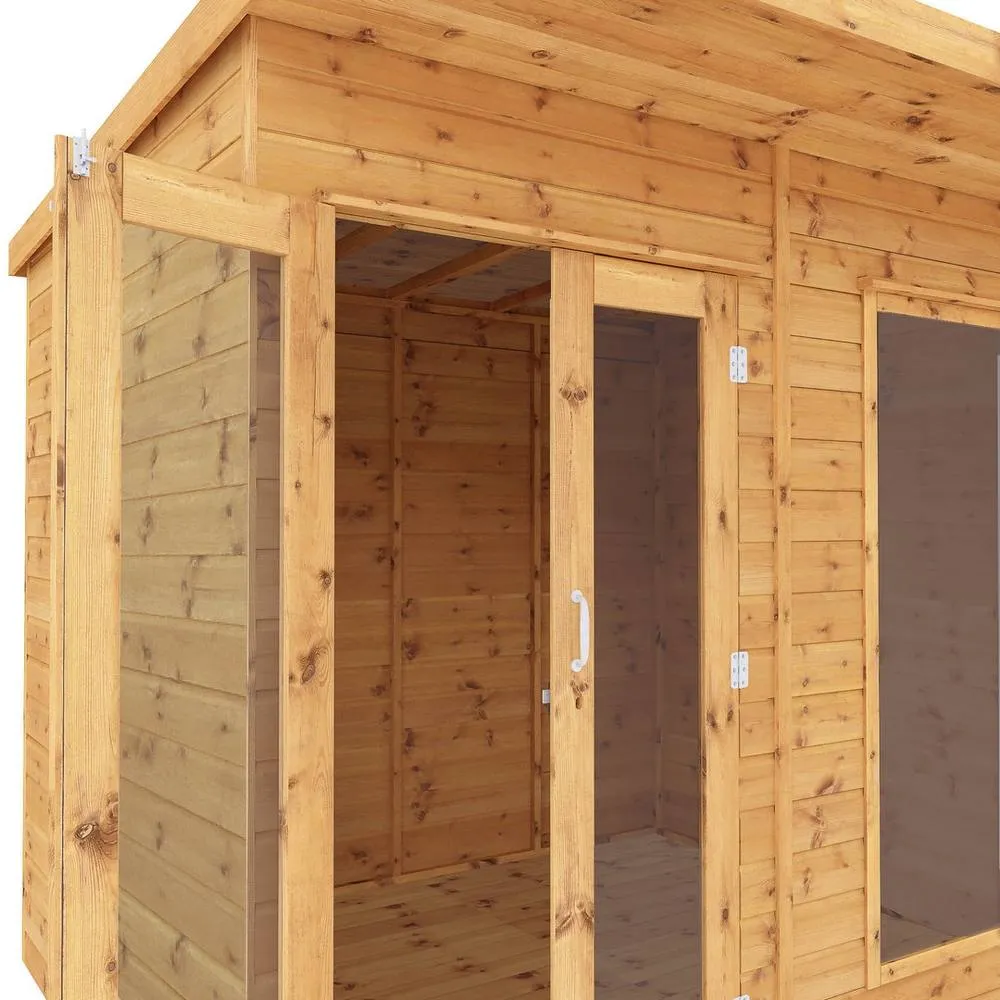 Mercia 8 x 6 Feet Maine Pent Summerhouse - L233.1 x W246.8 x H217 cm - Brown in Light Brown 4