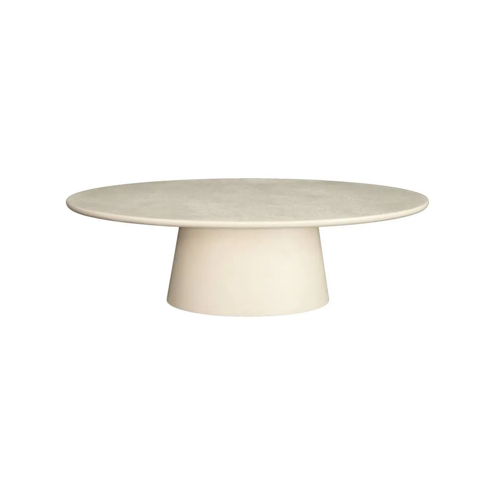 sweeek Oval coffee table with concrete effect finish in White 2