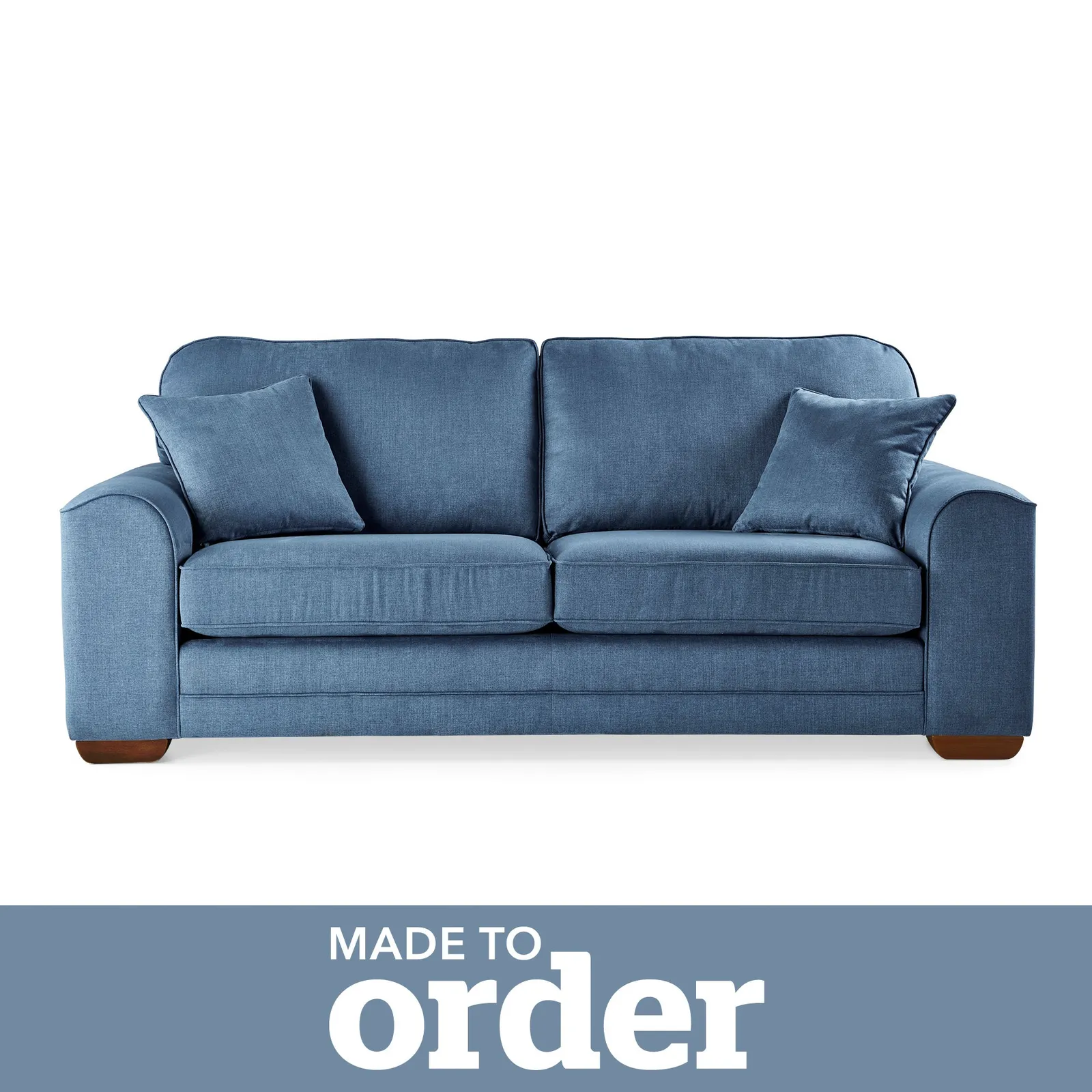 Morello 3 Seater Sofa Brushed Plain Fabric Brushed Plain Cobalt
