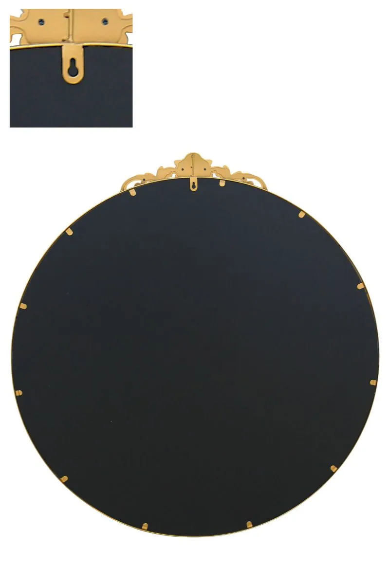 MirrorOutlet Gold Metal Framed Round Decorative Wall Mirror 39" X 39" (100x100CM) 5