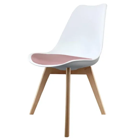 Fusion Living Soho White Plastic Dining Chair with Squared Legs 2