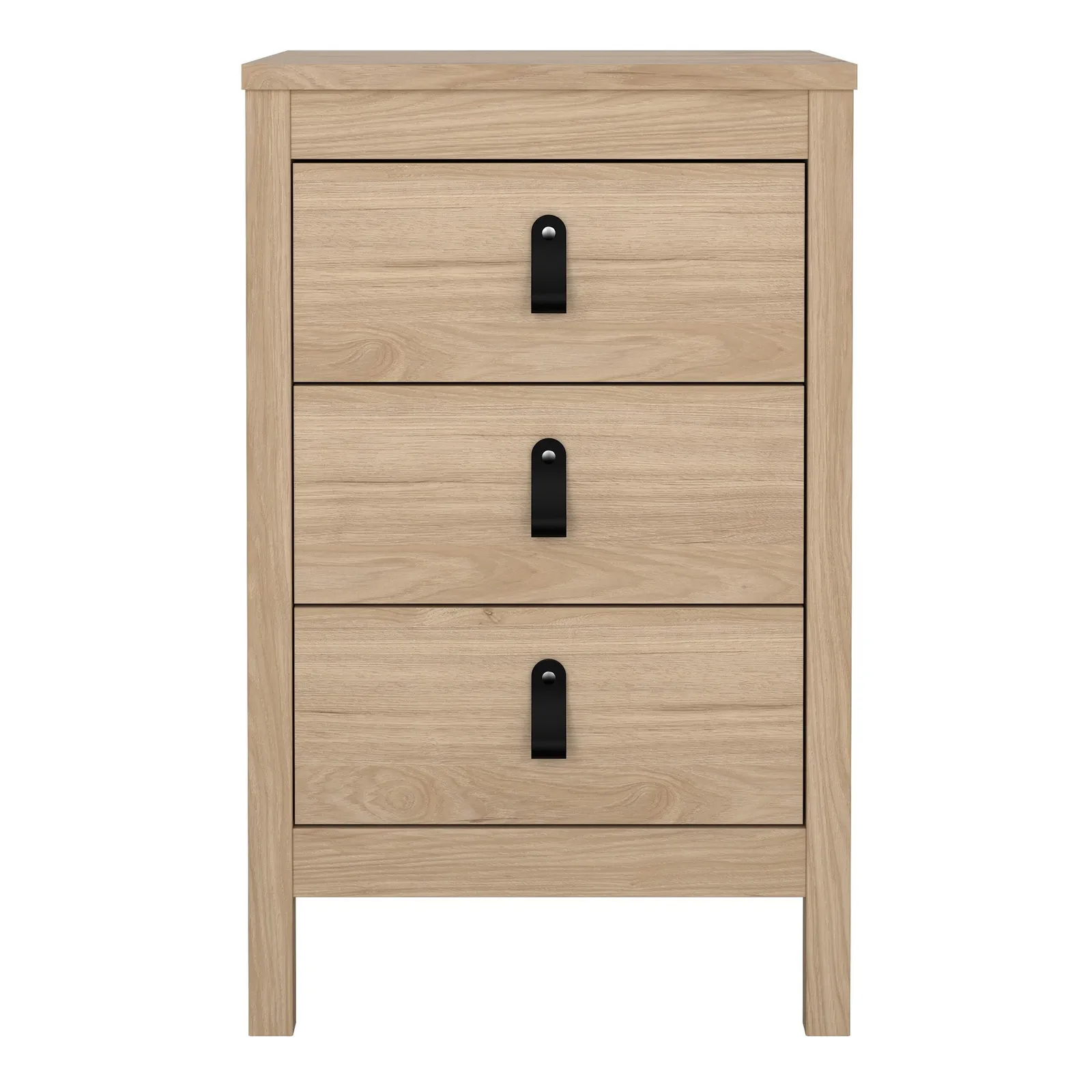 Furniture To Go Barcelona Bedside Table 3 Drawers in Jackson Hickory Oak in Light Oak 2