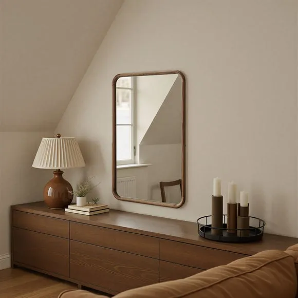 Yearn Solid Oak Curved Wall Mirror 3