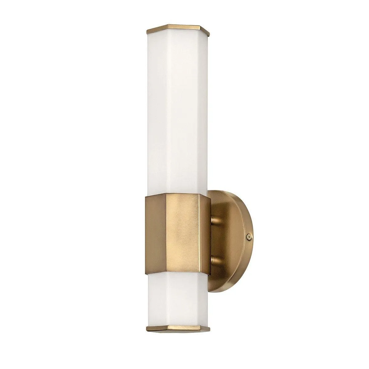 Netlighting Hinkley Facet Integrated LED Bathroom Wall Lamp Heritage Brass 3000K IP44 in Yellow
