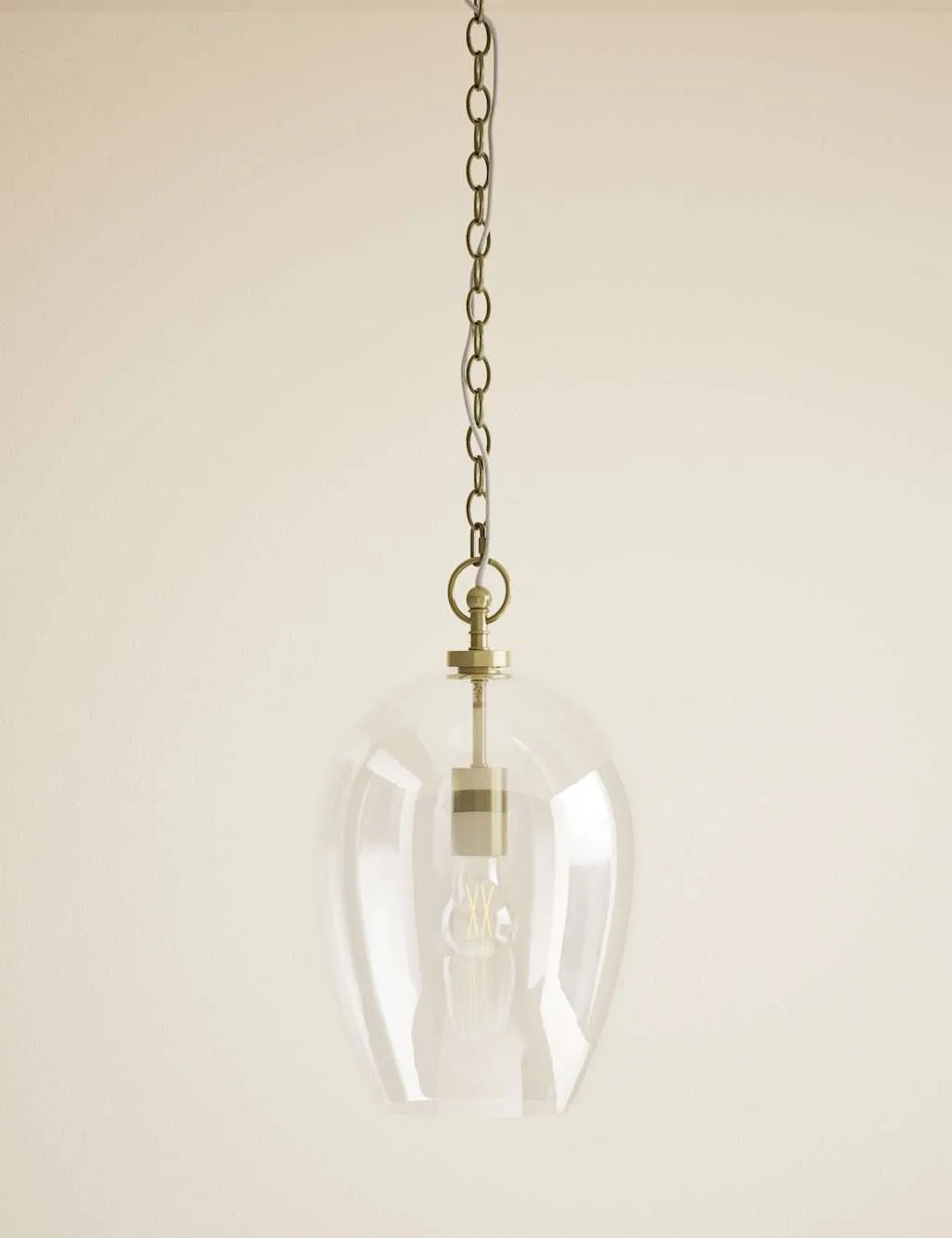M&S Glass Pendant Light Clear