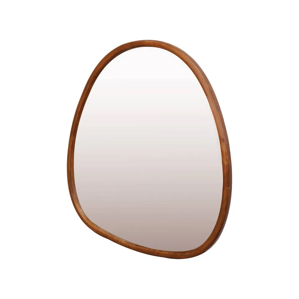 sweeek 75cm oval wooden mirror in Dark Brown 3