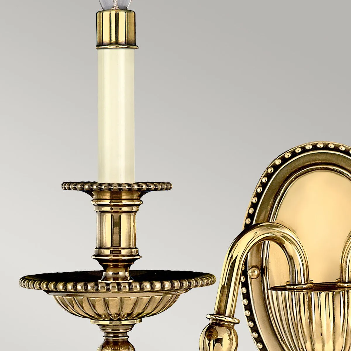 Netlighting Cambridge 2 Light Indoor Candle Wall Light Burnished Brass (Shades Sold Separately) E14 in Yellow 4