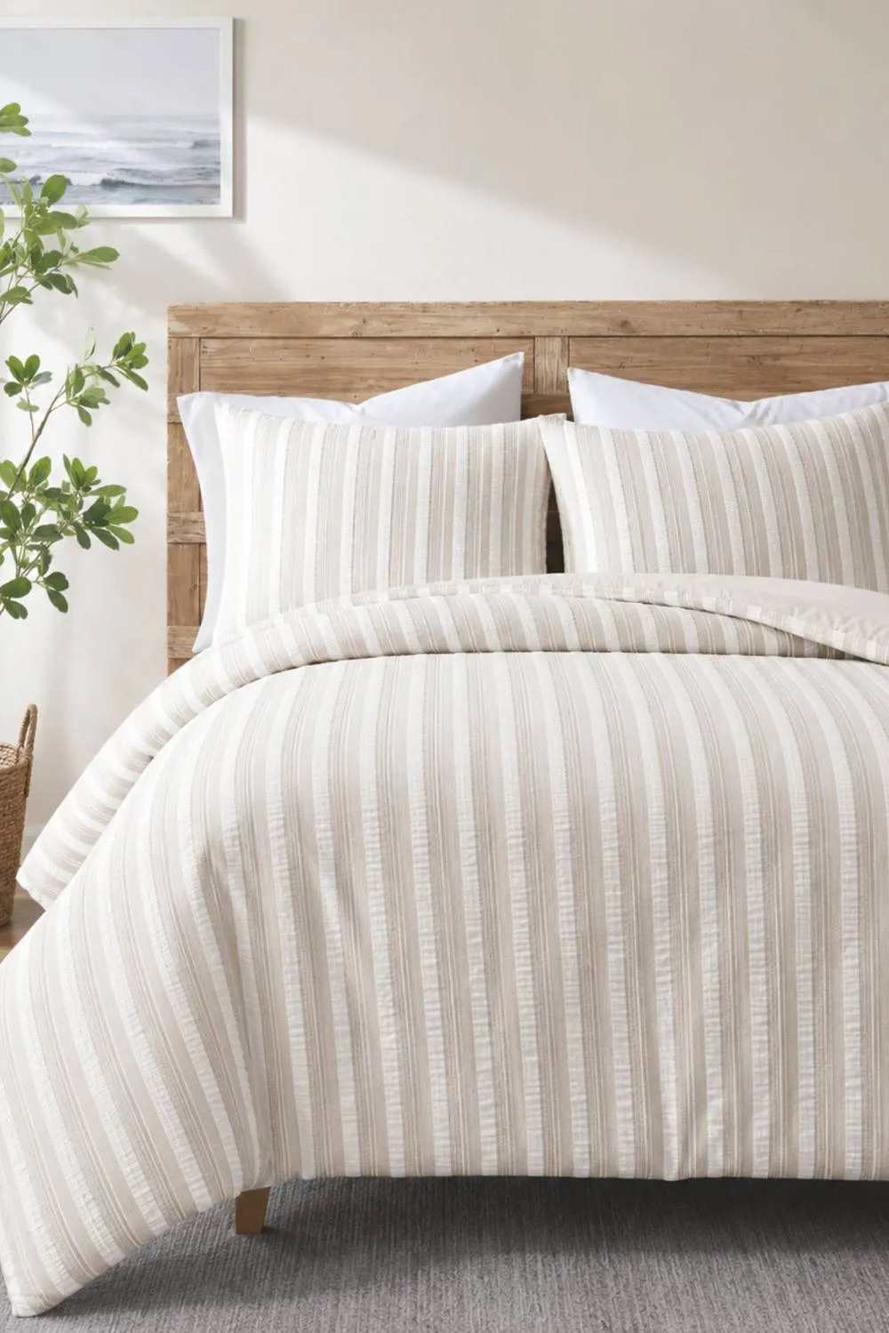 Ezysleep Woven Waffle Duvet Cover Set in Natural 1