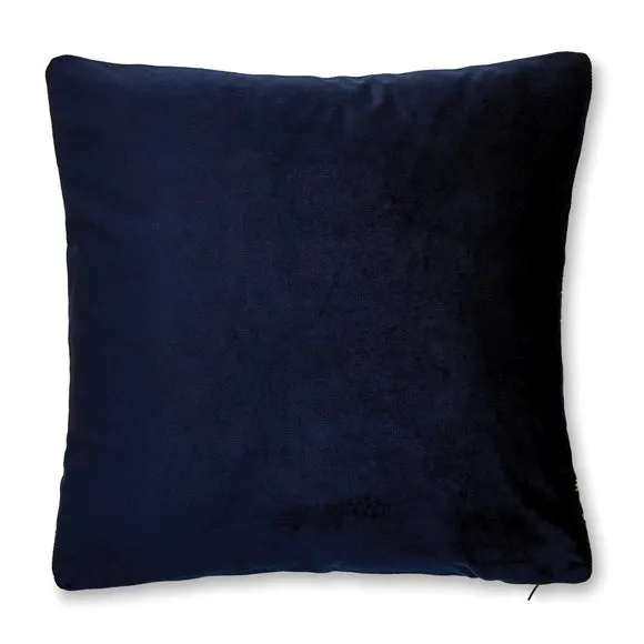 Navy Embroidered Peacock Cushion 5