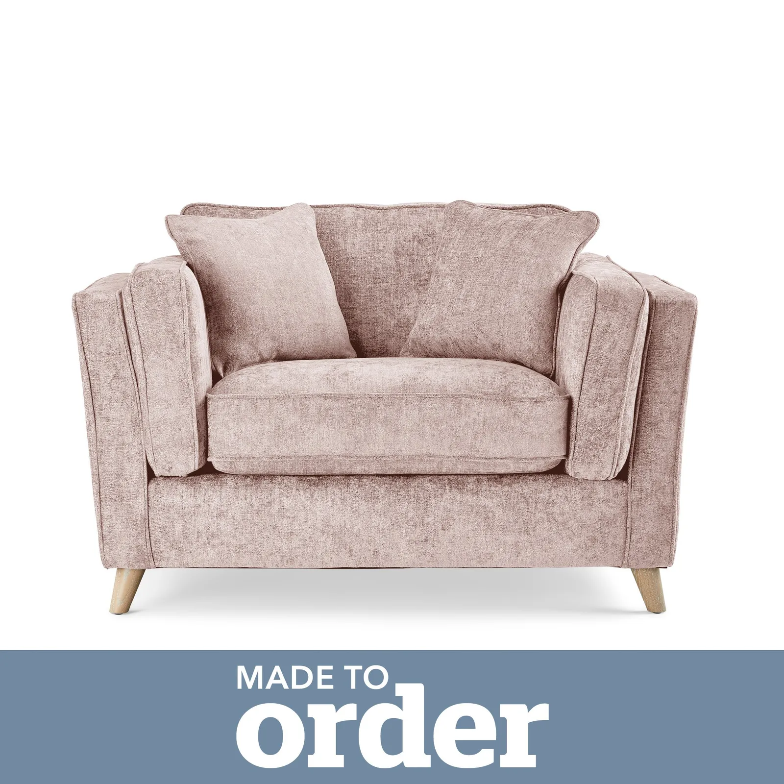Arabella Snuggle Chair Luxury Chenille Rose