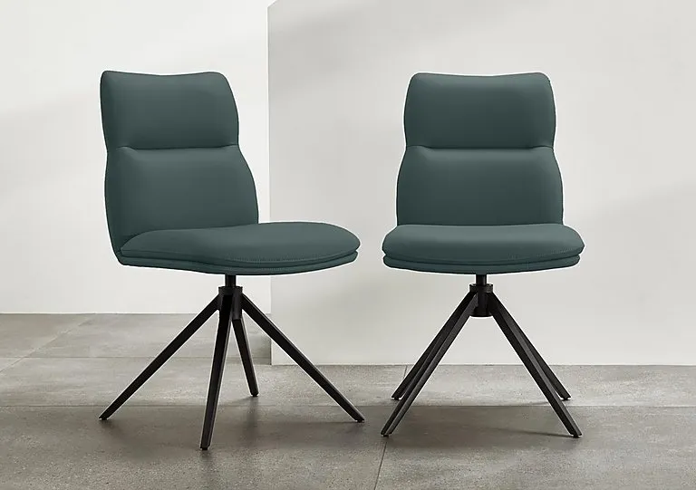 Quattro Set of 6 Swivel Dining Chairs - Forest