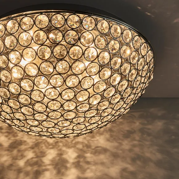 Vogue 3 Light Chryla Crystal Bathroom Flush Ceiling Light 3