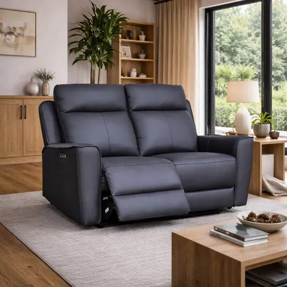 Aspire Elmhurst Leather Power 2 Seater Recliner Sofa 2