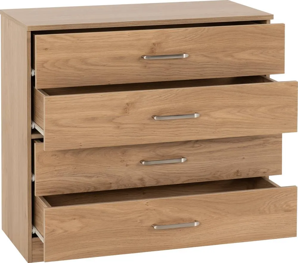 Seconique Dakotia 4 Drawer Chest in Light Oak 4