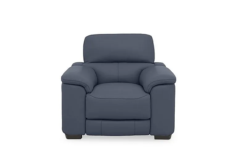Nova Leather Power Recliner Chair with Power Headrest - BV Ocean Blue