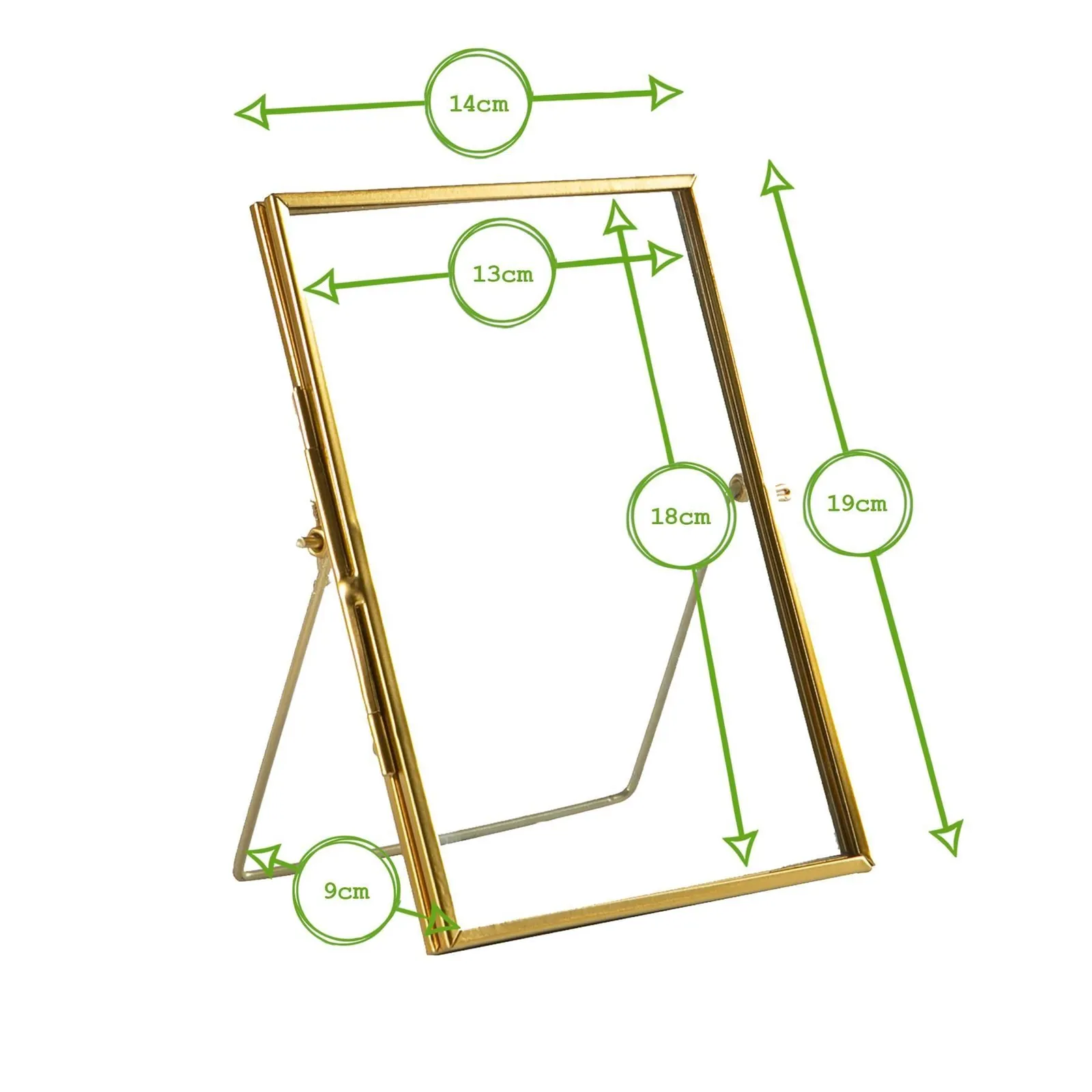 Nicola Spring 2x Standing Metal Photo Frames - 5" x 7" Picture Display Poster Frame in Gold 2