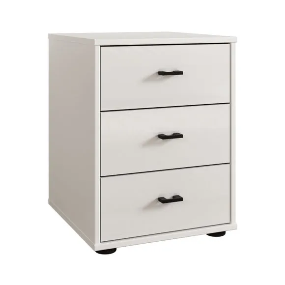 Wiemann Kahla Glass Fronted 3 Drawer Bedside Table 3