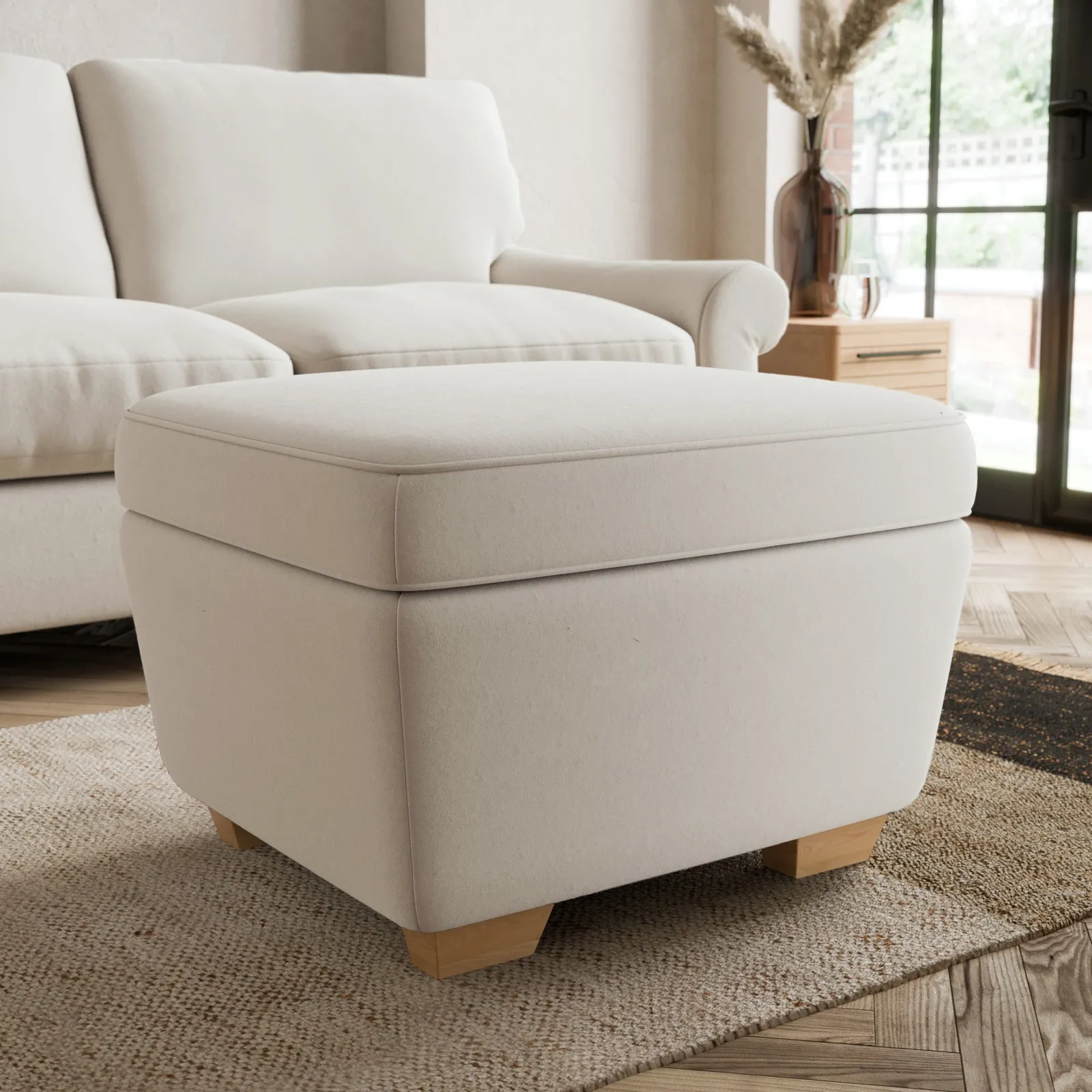 Arundel Luxury Velvet Footstool Brown