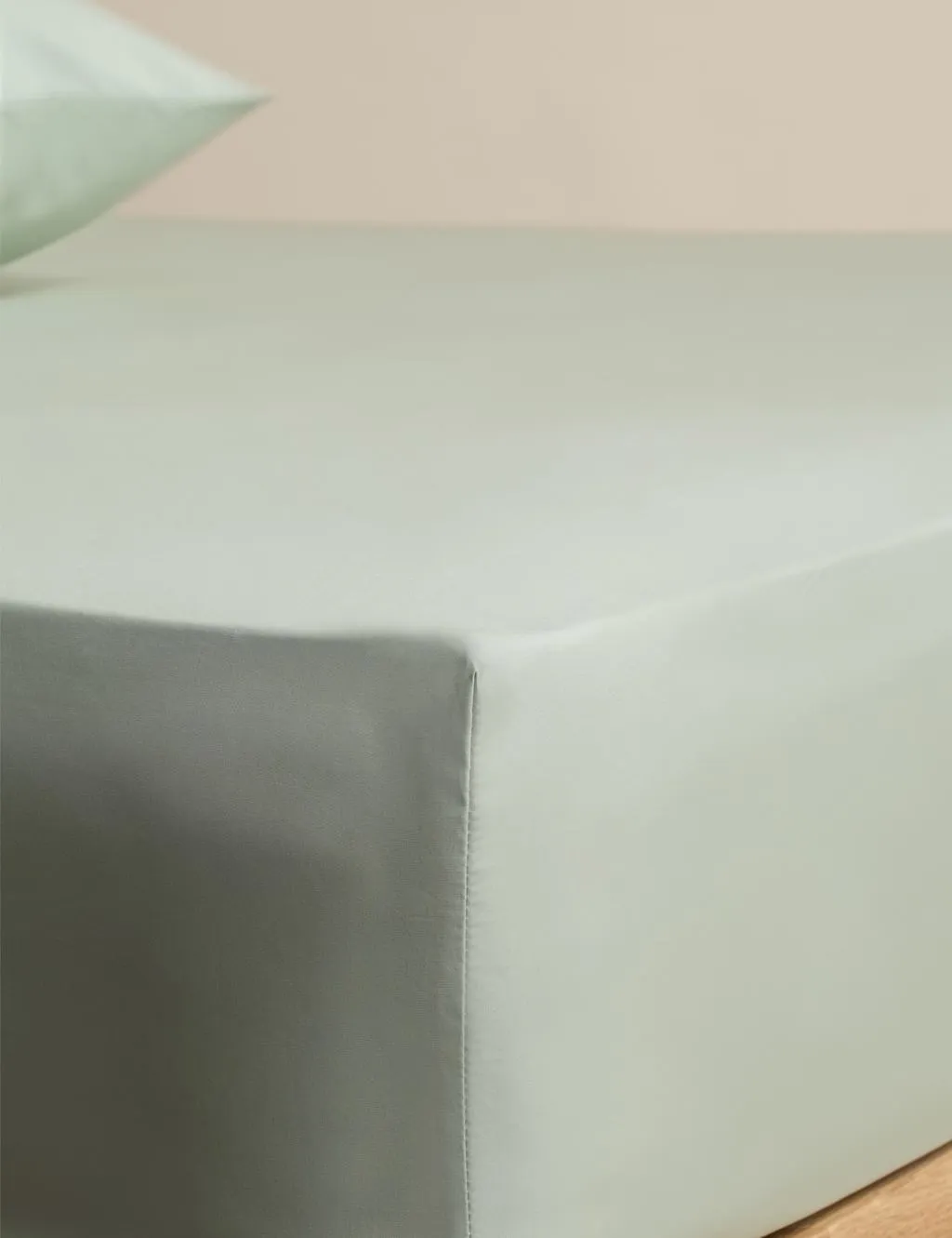 M&S Egyptian Cotton 400 Thread Count Crisp Deep Fitted Sheet Sage