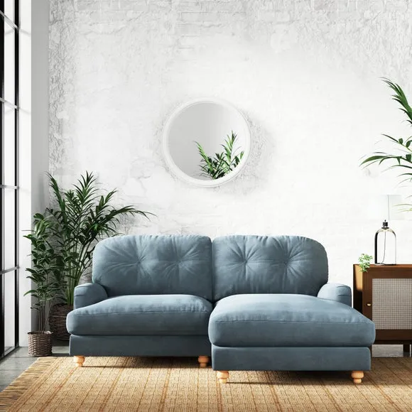 Martha Vintage Chenille Corner Chaise Sofa 1