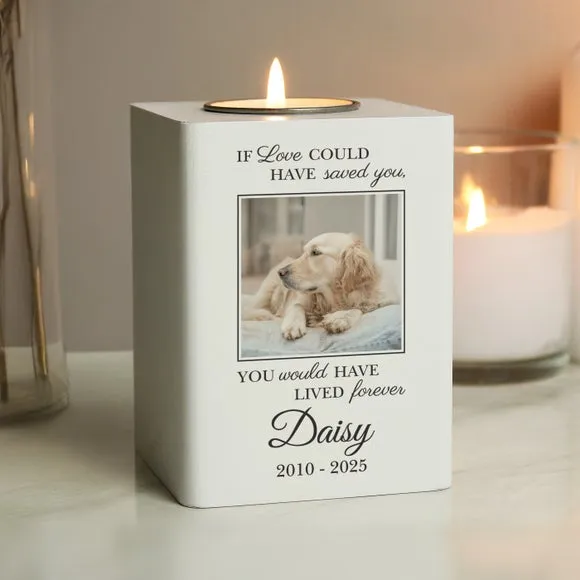 Personalised Pet Photo Memorial Tealight Holder
