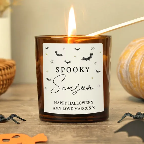 Personalised Spooky Season Glass Candle 3