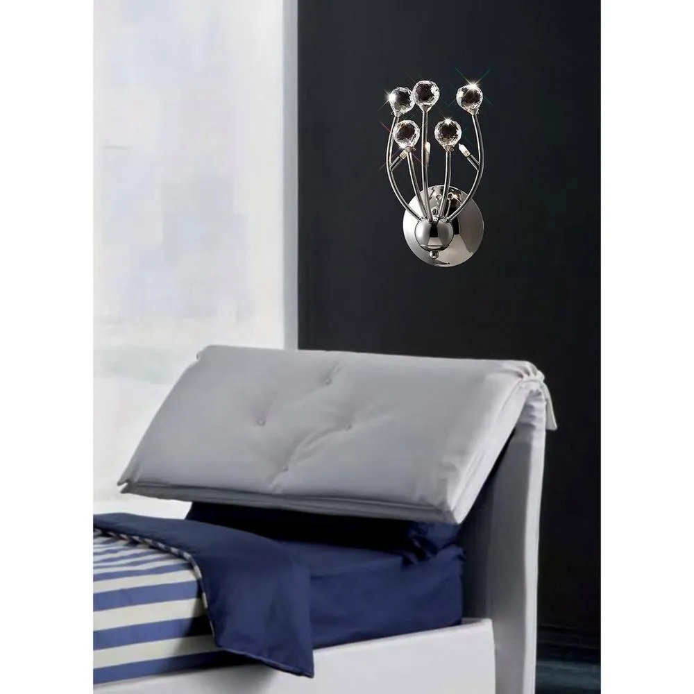 Netlighting Xeena Wall Lamp French Gold 3 Light G4 Switched Crystal 3