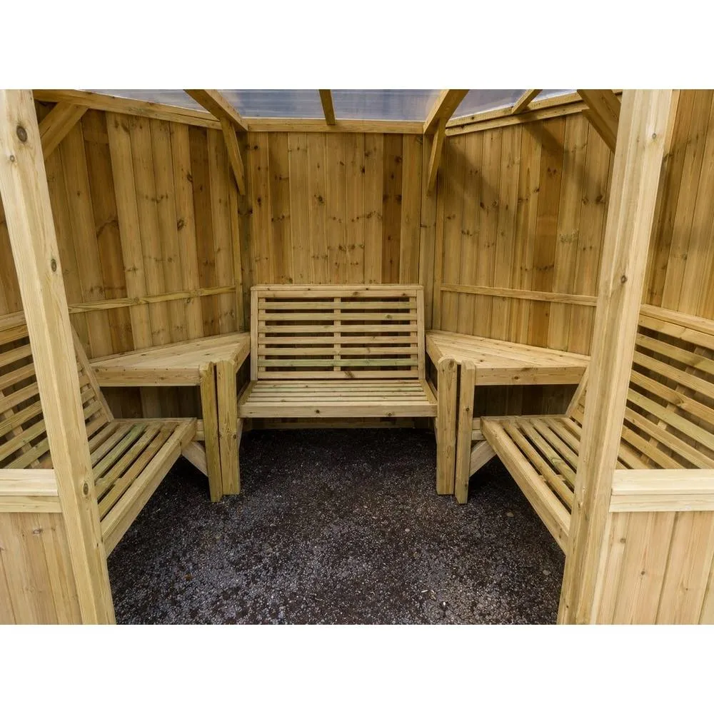 Churnet Valley Garden Furniture Ltd Riviera Enclosed Garden Room 6 Seater - L210xW290xH205 cm - Assembled in Brown 2