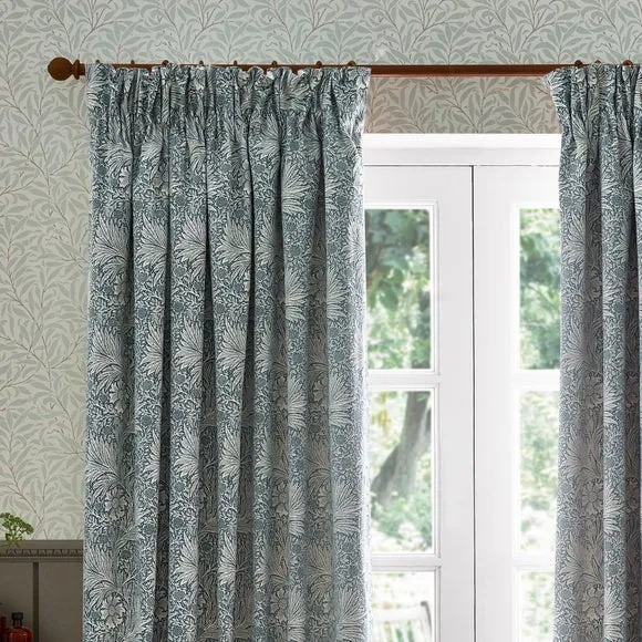 Morris & Co. Marigold Jacquard Pencil Pleat Curtains 1