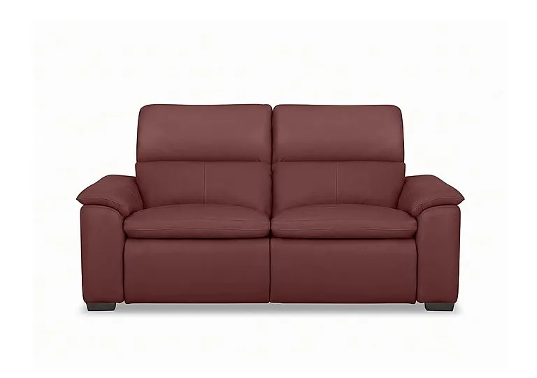 Relax 2 Seater Leather Power Recliner Sofa with Power Headrests - Deep Red - Sofas and Armchairs - In Time for Christmas