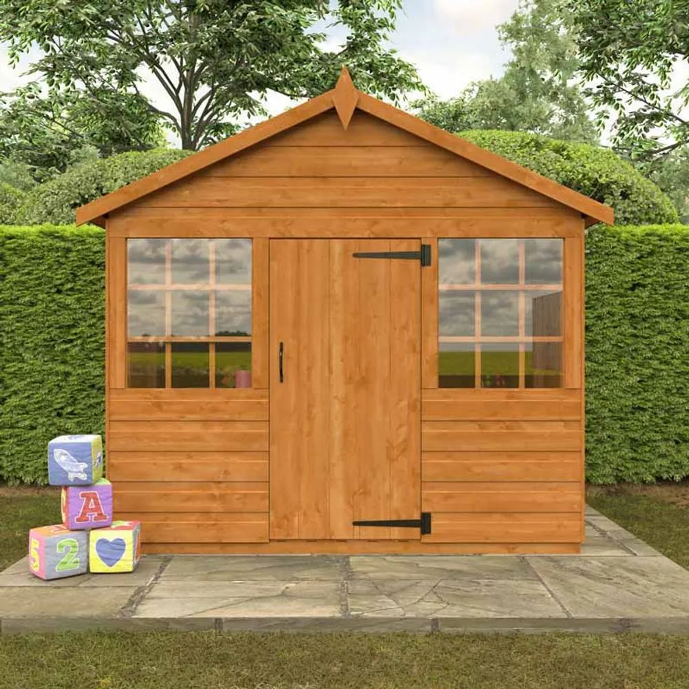 Buttercup Farm 4 x 6 Feet Wendyhouse 12mm Shed - Solid Wood/Softwood/Pine in Burnt Orange 2