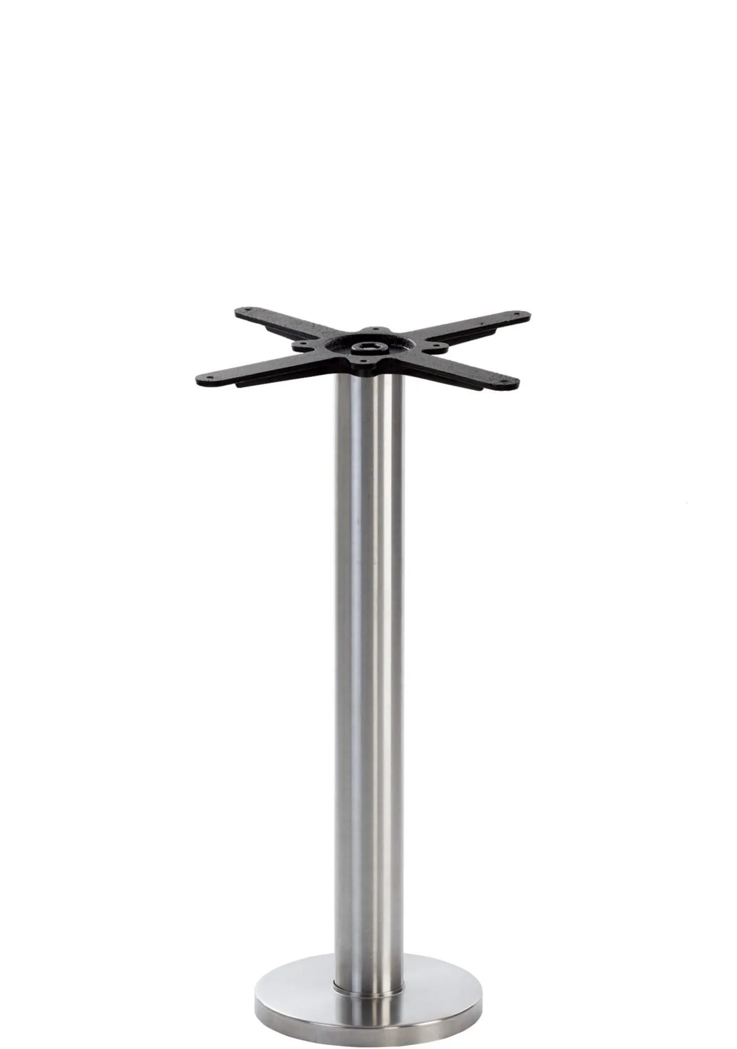 netfurniture Stainless Steel Round Floor Fixed Table Base - Height - 730 Mm in Silver