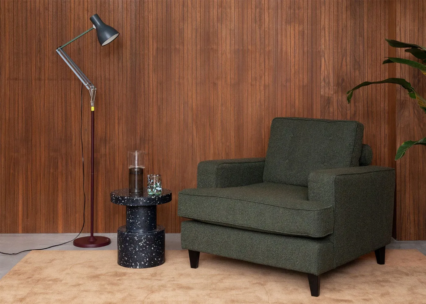 Heal's Mistral Armchair Brushed Cotton Oat Black Feet 2