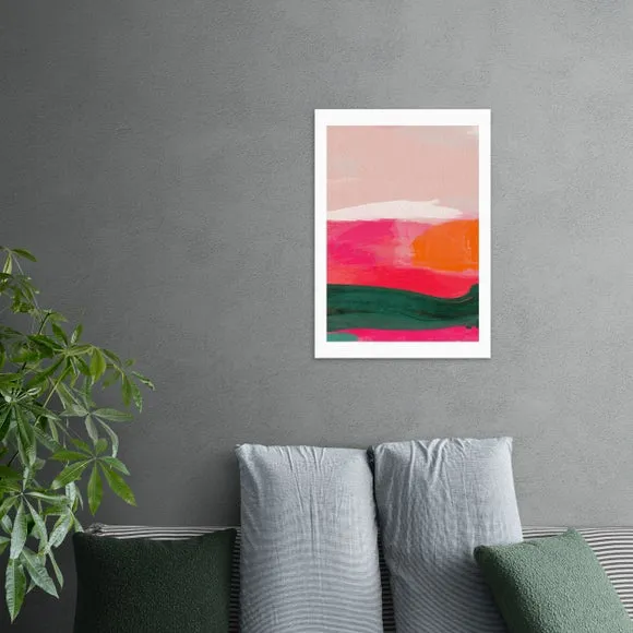 East End Prints Green & Pink Abstract III Framed Print 1