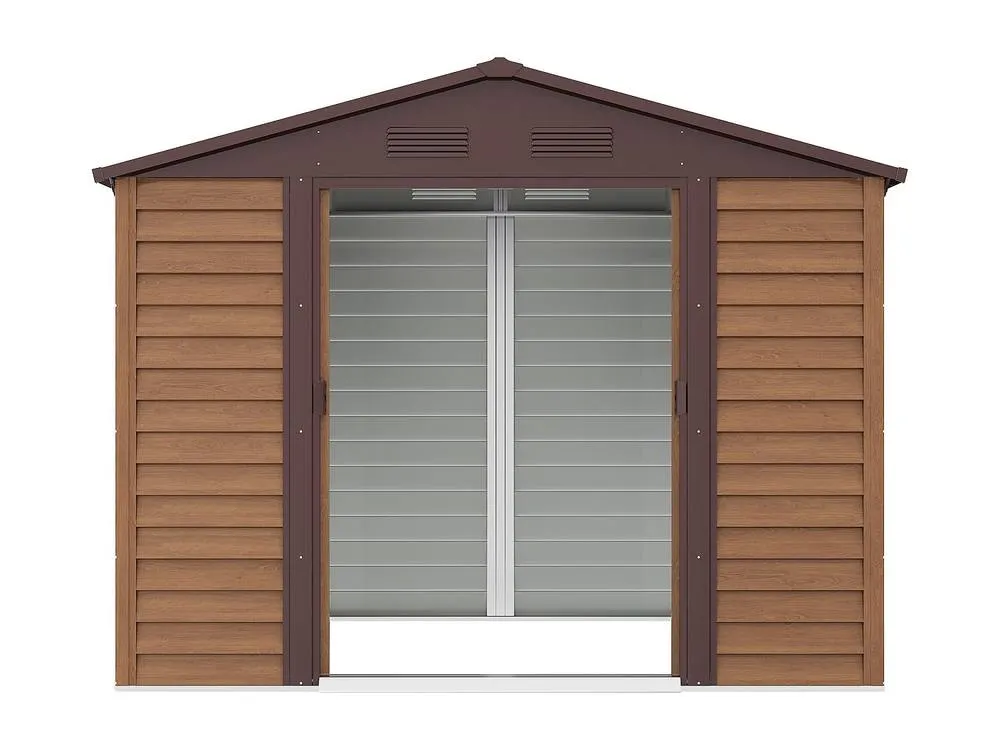 Vente-unique Metal Garden Shed In Galvanised Steel With Wood Effect - 6, 62 Cm in Walnut 6