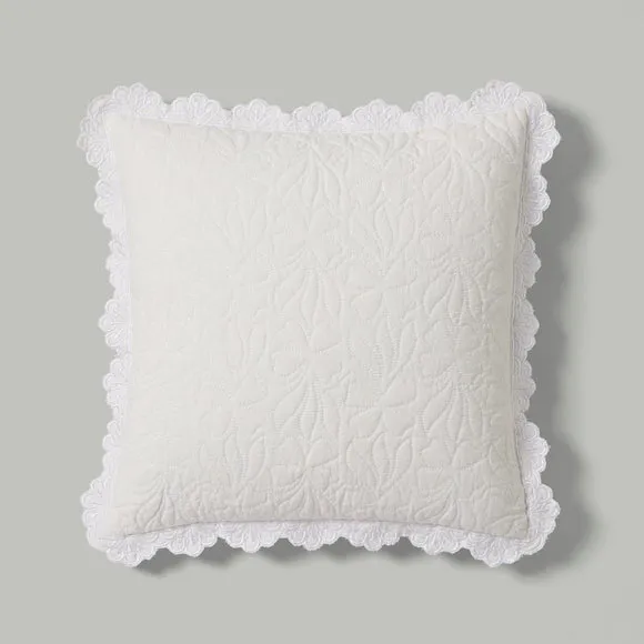 Quilted Embroidered Cotton Cushion Cover 3