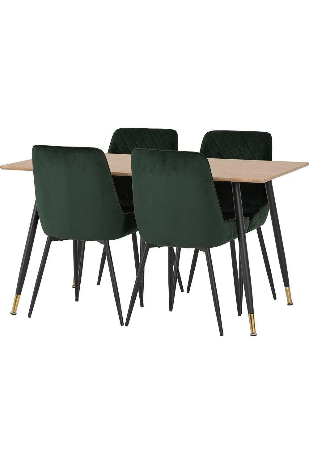 Seconique Hamilton Medium Dining Set with Avery Chairs in Green 2