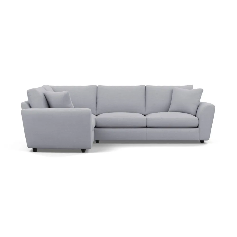 Heal's Snooze Left Hand Facing Corner Sofa Brushed Cotton Pewter Black Feet