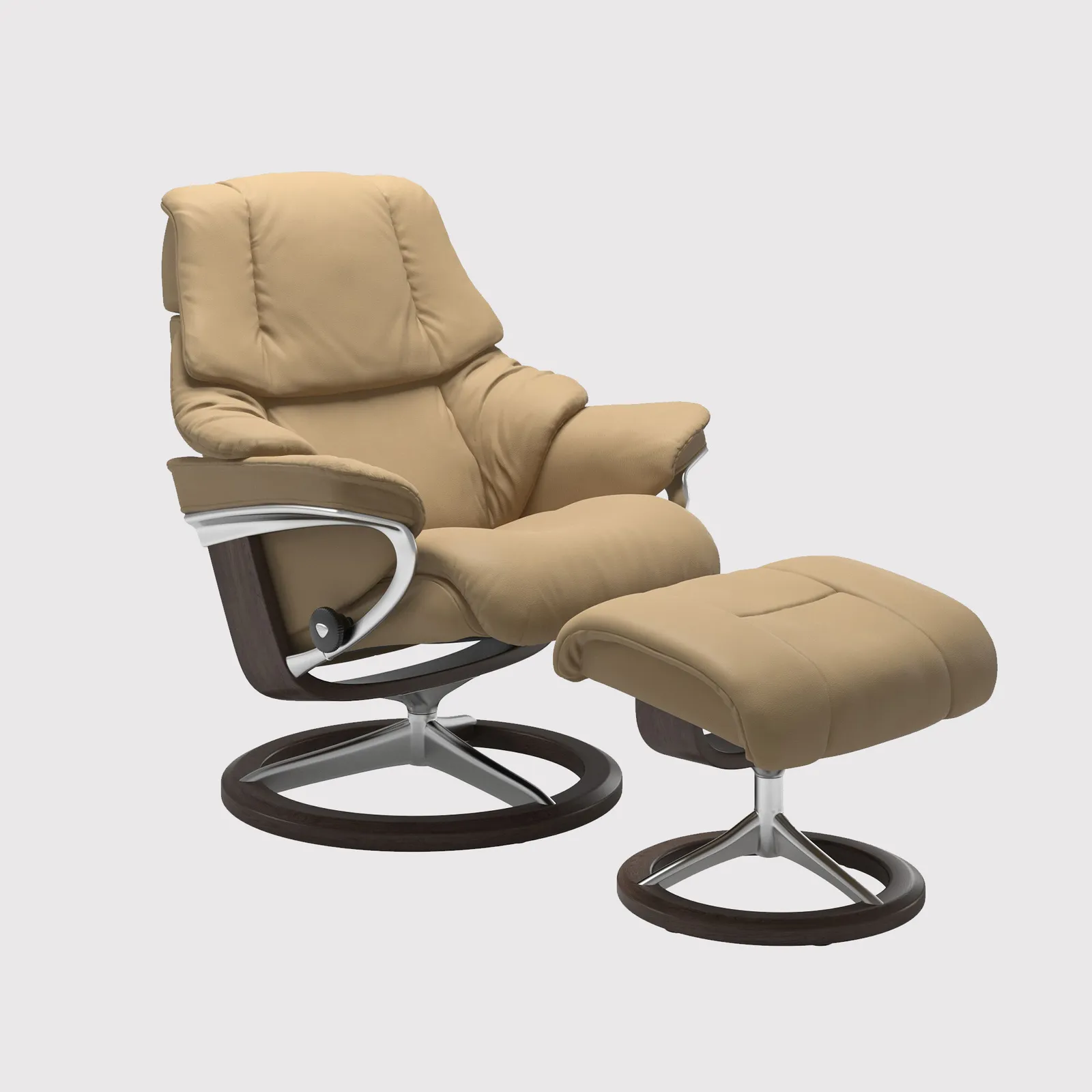 Stressless Reno Medium Signature Recliner Chair & Footstool Leather | Barker & Stonehouse