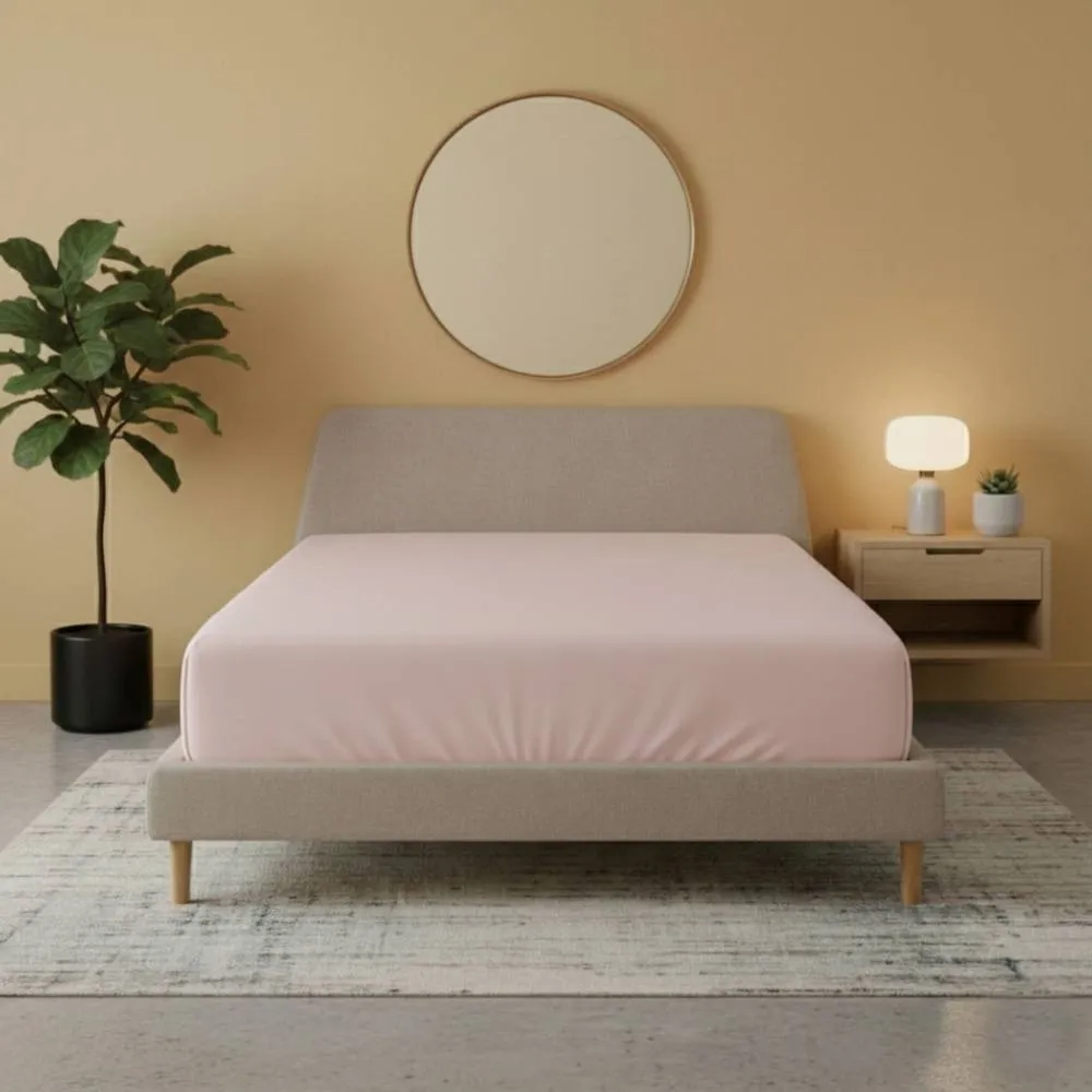 Snug City Flannelette Fitted Sheet Soft Brushed Cotton Bedding Warmth Comfort in Pink