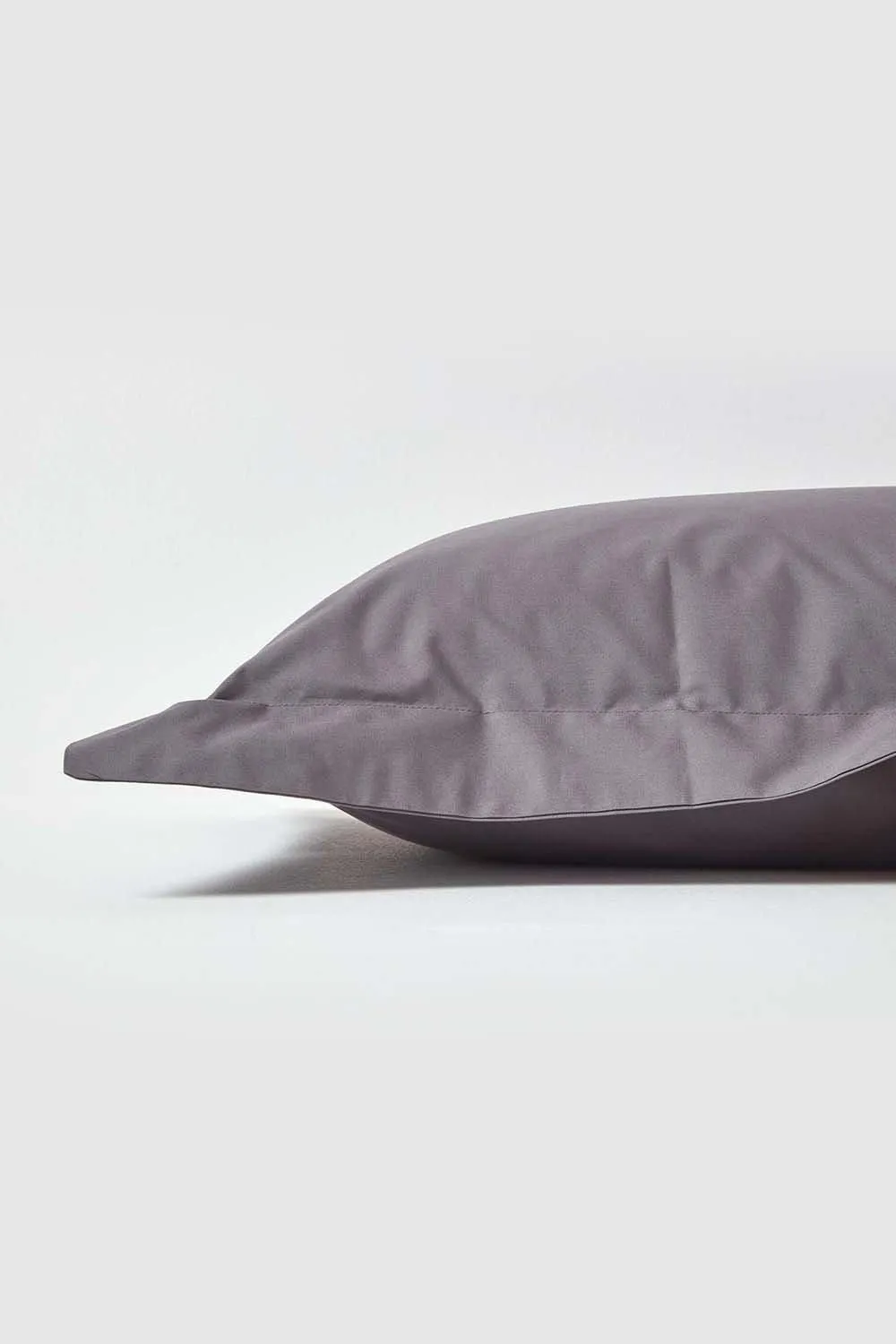 Homescapes Egyptian Cotton Oxford Pillowcase 200 TC, King Size in Dark Grey 2